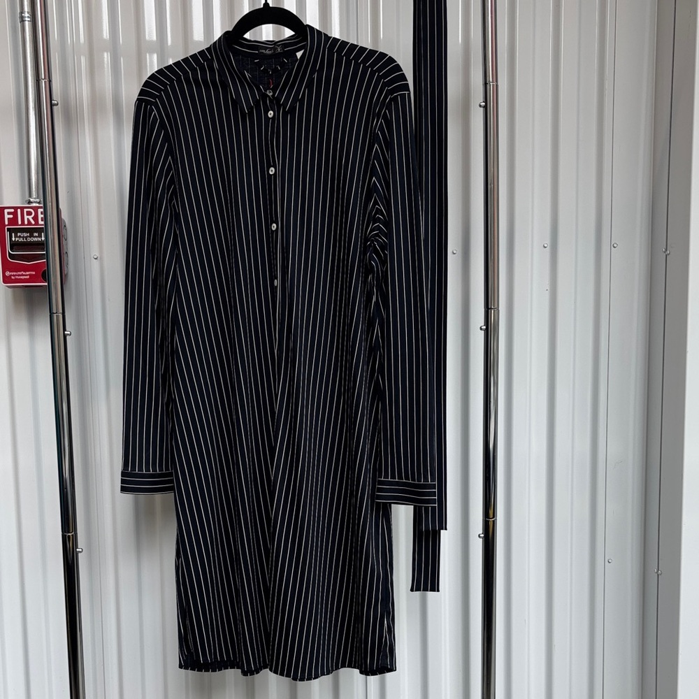 NWT van Laack Black and White Striped Dress size XL